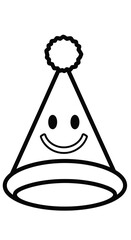 Vector art of smiling party hat for a fun celebration