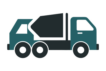 Silhouette Cement Truck Vector Illustration Construction Vehicle Delivering Building Material
