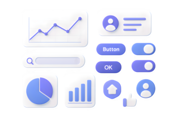 3D Neumorphic UI Design Elements for Modern Dashboards and Interfaces