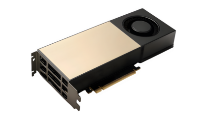 High-Resolution Workstation GPU for AI and Deep Learning, Isolated on White