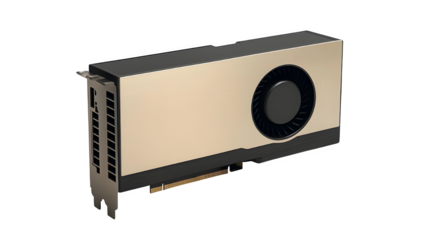 High-Resolution Workstation GPU for AI and Deep Learning, Isolated on White
