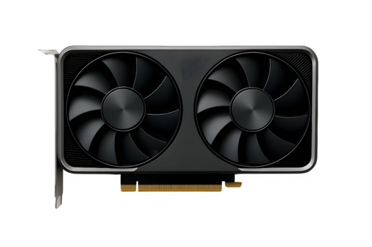 Flat Lay GPU Card on White Background for Minimal Tech Presentation