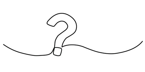 Question Mark continuous line one line drawing isolated vector illustration.