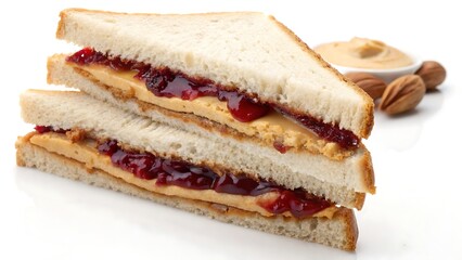 An elegant PB&J creation. Cut out isolated on white background. AI GENERATED.
