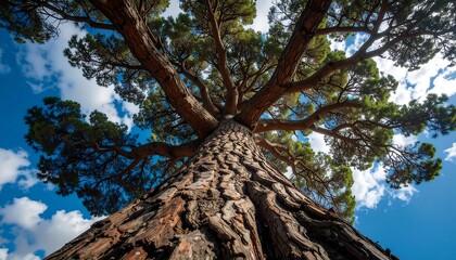 Lush pine tree canopy