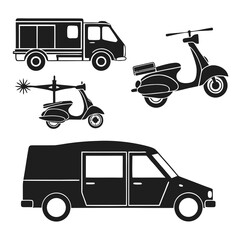 Delivery Vehicles and Modified Scooter Silhouettes