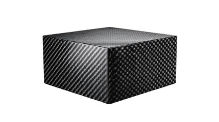 woven carbon fiber box on white background