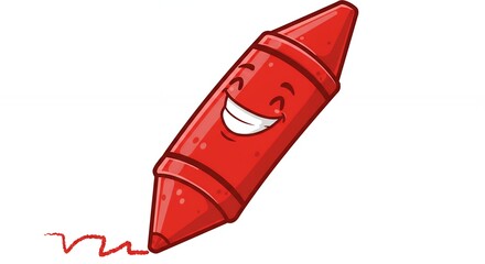 Smiling red crayon