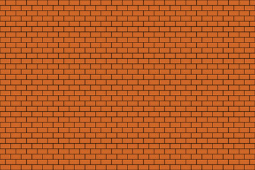 Brick wall. Brick background. Chocolate color and brown texture.  Pattern of building with stone and concrete.