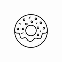 Fototapeta premium Donut Line Drawing – Minimalist Dessert Icon