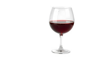 A glass of red wine isolated on clean white background, elegant and detailed