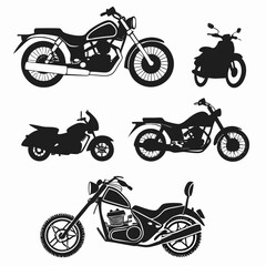 Obraz premium Collection of Motorcycle Silhouettes motorbike chopper