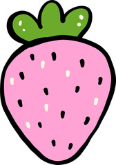 Strawberry Illustration with Pink Color