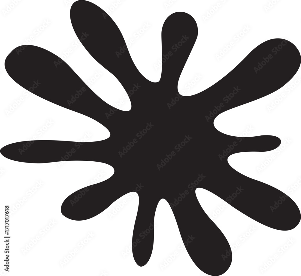 Poster simple vector image of spontaneous splash in gray isolated on white