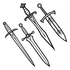 Four Fantasy Style Swords weapon blade