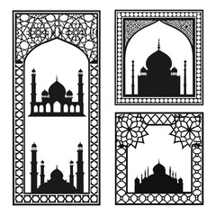 Islamic Archways With Mosque Silhouettes architecture
