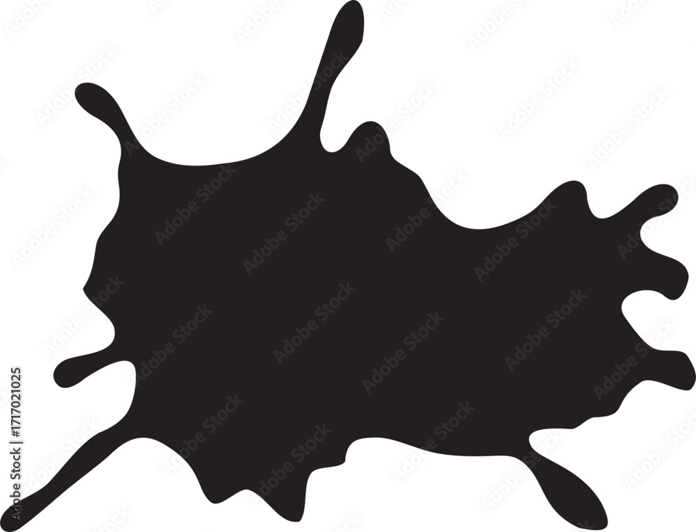 Poster simple vector image of spontaneous splash in black isolated on white