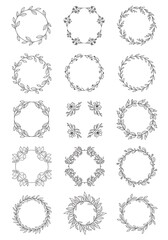 Obraz premium A collection of decorative floral wreaths and frames in various styles, perfect for design projects.
