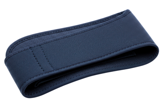 Black elastic abdominal binder and lower back support brace on a transparent background