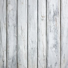 Fototapeta premium Weathered white wooden planks arranged vertically, perfect for adding rustic and textured elements to any design. The planks' patterns, lines, and colors create a visually appealing surface