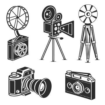 Retro Photography and Film Equipment Collection illustration