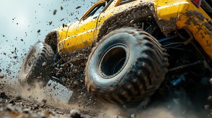 Muddy Monster Truck in Action: Thrilling Off-Road Adventure