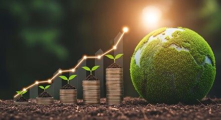 Invest in a greener future with sustainable growth and eco-friendly investments showing rising profits and a healthier planet for long-term success today