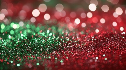 Festive Red and Green Glitter Sparkle Background