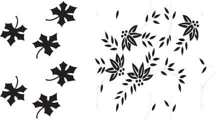Fototapeta premium Detailed illustration of vibrant green foliage and leaves isolated on white background