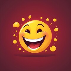 Joyful emoji bursting with laughter, radiating pure happiness and contagious mirth, perfect for expressing delight and amusement in digital communications.