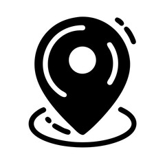 Precise Navigation Point: A sharp, bold illustration of a location marker, indicating a specific destination or point of interest. It is the perfect visual aid for mapping, travel.