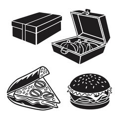 Food and Packaging Icons lunchbox pizza