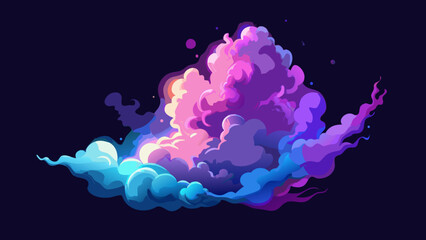 Illustration of a colorful cloud formation on dark background