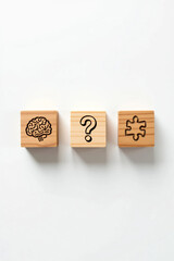 Wooden blocks symbolizing ideas and problem solving