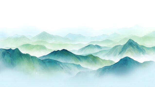 mountains in the fog - Powered by Adobe