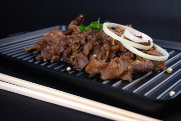 Bulgogi Beef on Black Plate