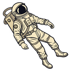 Astronaut Floating in Space Suit spaceman helmet
