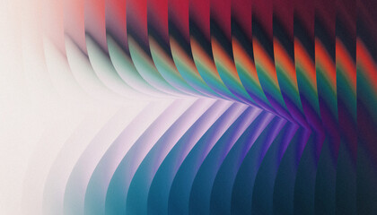 Abstract Gradient Waves, Multicolor Stripes, Grainy Texture Art