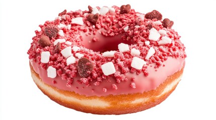 Sprinkled pink donut. cut out