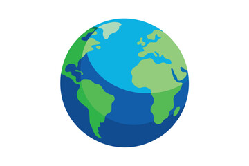 Naklejka premium Cartoon Earth Globe Showing Continents and Oceans Against White Background, World Illustration Design