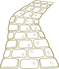 Golden path leading forward invitingly towards new opportunities and success