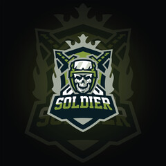 Military soldier esports gaming logo vector gaming logo