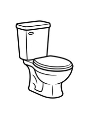 Simple line drawing of a modern toilet