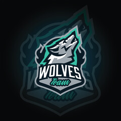 Angry wolf head esports gaming logo vector gaming logo