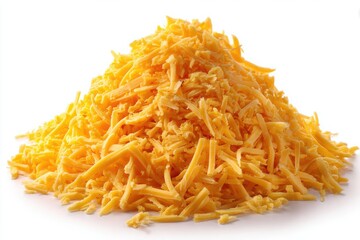 Fototapeta premium grated cheese on white background