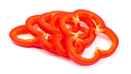 Sliced red bell peppers