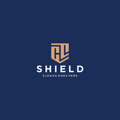 Obraz premium CE or CL Shield Logo Design Inspiration 
