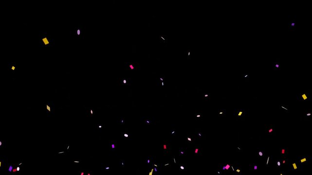 Colorful Isolated Confetti Party Popper Blast Explosion on Transparent Background with Alpha Matte Channel for CGI Scene