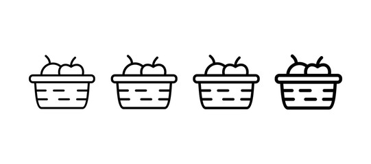 Fruit Basket Multiple Line Icon Element