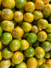 fresh limes in a market